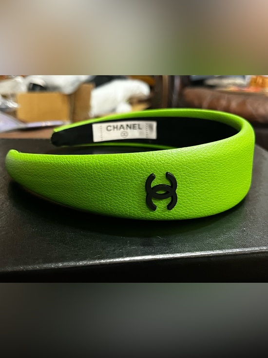 Accessories - Double C Green Black Letter Logo Wide Headband